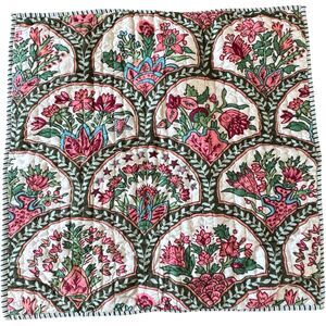 West Elm + Rhode Mushroom Floral Stripe Reversible Cotton Percale Euro Sham